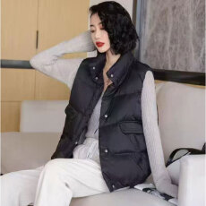 批发简约新款<b class='q'>冬</b>季大码保暖羽绒服立领白鸭绒羽绒马甲休闲百搭马夹外套