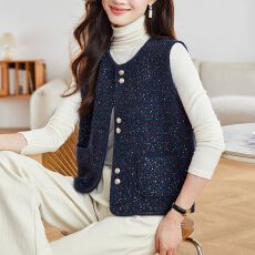 批发秋季气质小香风马甲外套女2025新款无袖时尚坎肩上衣短款<b class='q'>背心</b>叠穿