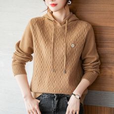 批发连帽卫衣<b class='q'>妈妈</b>装<b class='q'>针织衫</b>女2025新款秋冬百搭纯色加厚宽松外穿打底衫