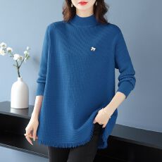 批发秋冬大码针织衫<b class='q'>中长款</b>毛衣女宽松遮肚子显瘦上衣内搭时尚<b class='q'>打底衫</b>女