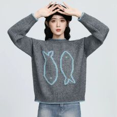 批发秋<b class='q'>冬</b>新款显瘦毛衣学院慵懒风针织衫上衣女装减龄百搭打底洋气小衫