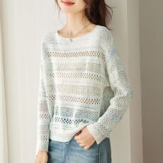 批发时尚百搭减龄镂空针织打底衫女2026新款春秋洋气<b class='q'>大码</b>女装上衣女