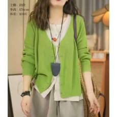 批发2026年春秋新款韩版慵懒风长袖大码<b class='q'>针织衫</b>宽松时尚开衫假两件套女