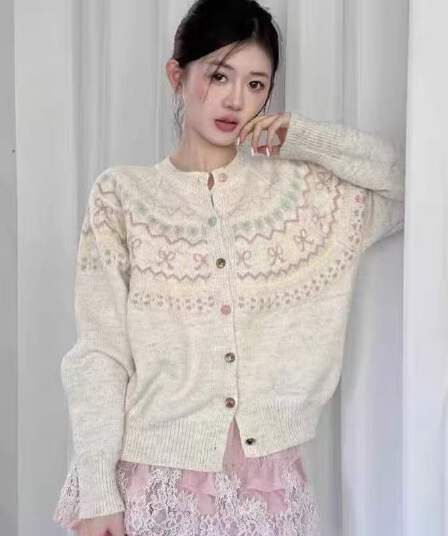 새로운 한 부서 가을 겨울 패션 배색 다용도 자카드 부드러운 찹쌀 니트 오픈 가디건 색상 단추 스웨터 여성 코트