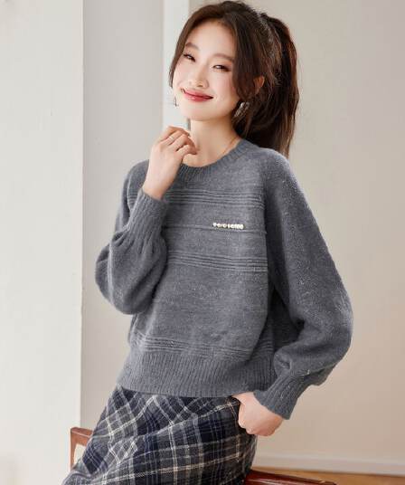 새로운 가을 겨울 패션 빅 사이즈 외국 가스 스웨터 니트 스웨터 라운드 넥 만나는 느긋한 바람 다용도 세련된 맨위 여성
