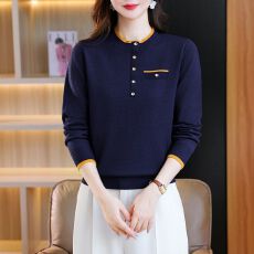 批发桑蚕丝长袖t恤女春秋新款大码圆领薄款时尚百搭<b class='q'>妈妈</b>洋气遮肚上衣