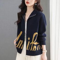 批发春<b class='q'>秋</b>时尚羊毛衫毛衣外套女洋气胖女人宽松遮肚显瘦外搭针织开衫女