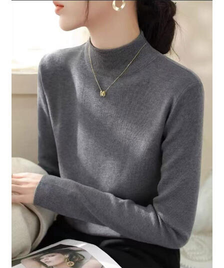 가을 겨울 새로운 패션 다용도 반하이넥 인사이드 가져 가라. 기본 셔츠 여성 의류 Chic 프랑스식 긴팔 두꺼운 니트 맨위