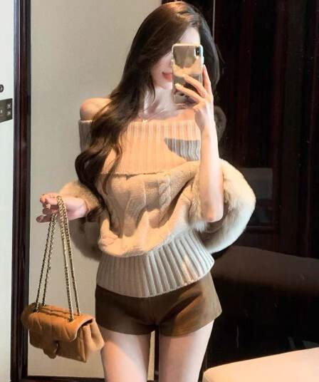 가을 겨울 이 커프스 모방 여우털 터틀넥 양모 혼방 꽈배기 니트 자켓 스웨터 여성 니트 스웨터