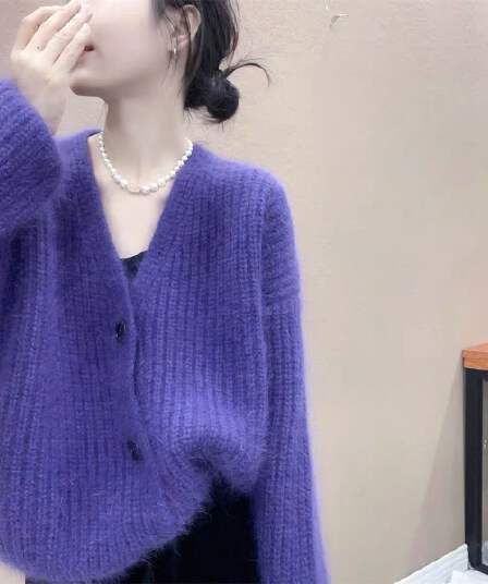한 부서 느긋한 바람 빛 럭셔리 긴팔 오픈 가디건 봄 가을 재킷 V넥 수 있습니다. 외출용 부드러운 찹쌀 두꺼운 니트 스웨터 여자 트렌디