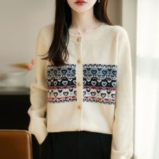 批发复古风圆领加厚毛衣<b class='q'>外套</b>女新款秋季女装韩系宽松针织开衫<b class='q'>显瘦</b>上衣