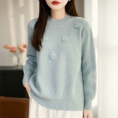 批发秋冬装针织打底衫毛衣女圆领休闲套头宽松<b class='q'>长袖</b>内搭小衫外穿女上衣