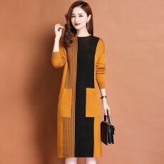 批发秋装女新款洋气宽松针织中老年<b class='q'>大码</b>中长款毛衣奶奶内搭羊毛打底衫