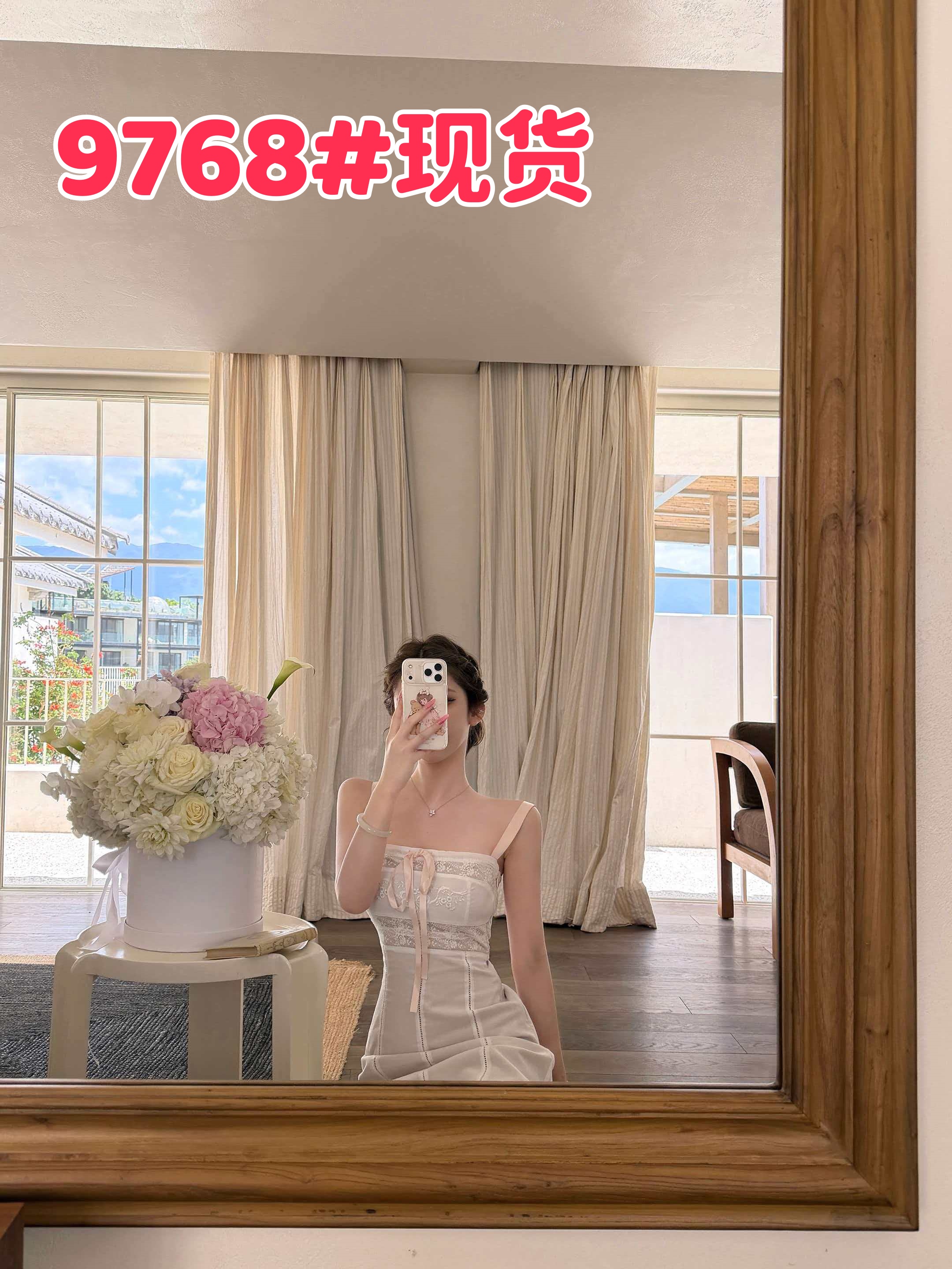 04 28 jmshopantique 에드워드 화이트 자수 주간 실크 아마 슬립 드레스