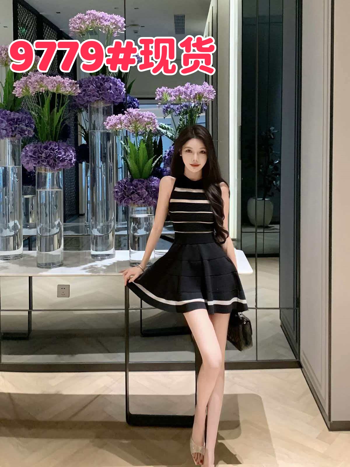 justqin 5 15 상위 안 영어 유럽 니켈 새로운 여름 드레스 스트라이프 패치워크 미니 스커트 섹시함 니트 여성 드레스