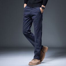 批发实拍秋季新款轻<b class='q'>商务</b>棉布时尚简约大气直筒<b class='q'>休闲</b>男裤上班百搭长裤