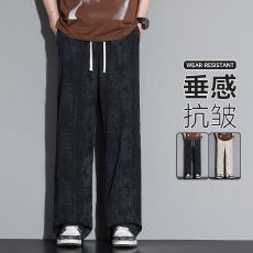 批发男士休闲裤印花国潮宽松阔腿裤宽脚运动拖地裤男女款扎染垂感长裤