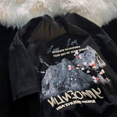 新款夏季男士短袖t恤纯棉宽松圆领时尚潮牌潮流男生上衣半袖体恤