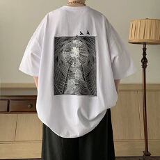 批发潮牌短袖T恤男<b class='q'>夏</b>季港风潮流体恤宽松纯棉重磅痞帅美式情侣上衣ins