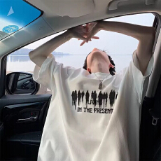 批发港风美式复古潮牌重磅纯棉短袖T恤男夏季宽松百搭ins潮流痞帅半袖