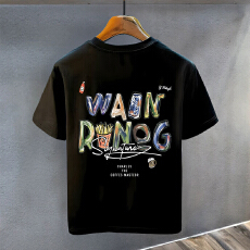 批发高端重磅纯棉短袖t恤男士夏季白色2026新款字母印美式<b class='q'>上衣</b>夏