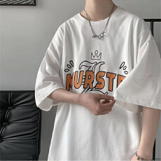 新款短袖T恤男夏季韩版潮流简约半袖上衣港风宽松休闲潮牌体恤衫