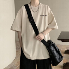 短袖T恤男宽松透气夏季新品圆领印花t恤简约街头潮流打底衫男装