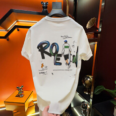 批发卡通印花圆领宽松短袖t恤男士夏季2026新款高端<b class='q'>潮</b>牌半截袖打底衫