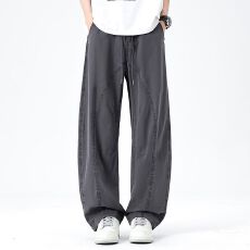 批发春<b class='q'>夏</b>季薄款男士休闲裤天丝莱赛尔宽松直筒时尚潮流百搭弯刀裤男