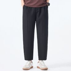 批发春<b class='q'>夏</b>季男士宽松休闲裤冰丝莱赛尔直筒时尚潮流百搭微锥形九分裤男