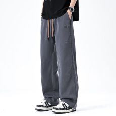 春夏季薄款男士休闲裤冰丝莱赛尔宽松直筒时尚潮流百搭男生休闲裤