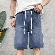 批发牛仔短裤男士夏季薄款宽松直筒休闲中裤2026新款五分裤子<b class='q'>男生</b>短裤
