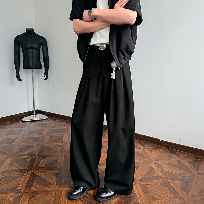 아메리칸 조수 브랜드 슬랙스 남자 봄 폭발 도루 센스 루즈핏 캐주얼 정장 고급 센스 패션 트렌드 스트레이트 팬츠