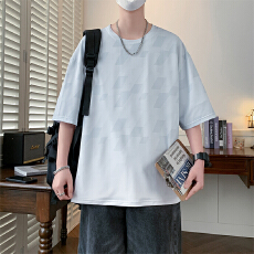 批发2026夏季新款男士短袖T恤宽松圆领冰丝上衣潮流百搭休闲男生体恤