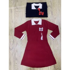 批发韩国秋冬季新款红色新年战袍穿搭小个子<b class='q'>修身</b>内搭连衣裙针织毛衣裙