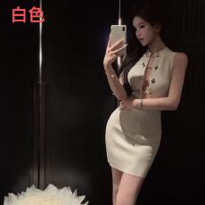 批发woppei 性感纯欲修身包臀小巴姐妹意大利轻奢品牌双排金扣<b class='q'>连衣裙</b>