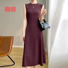 批发法式夏季<b class='q'>中长款</b>针织衫时尚无袖洋装连衣裙气质赫本风打底裙子