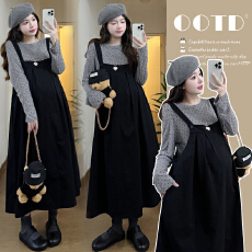 批发实拍新款 现早春韩系甜美减龄宽松背带裙<b class='q'>百搭</b>波点孕妇套装