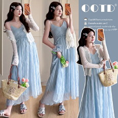 批发新款实拍 <b class='q'>春</b>夏季法式气质温柔清新高级感孕妇装两件套