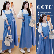 新款实拍 夏季休闲宽松舒适穿搭减龄辣妈孕妇装两件套