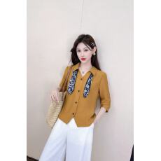 批发设计感小众v领丝巾系带长袖衬衫2025秋新款时尚气质休闲百搭上衣