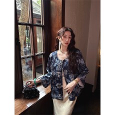 批发<b class='q'>三</b>吉黑花【珐琅<b class='q'>彩</b>新中式人丝早秋季外套女漂亮小香风<b class='q'>连衣裙</b>2025新