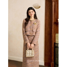 批发鹿阿姨卓叔叔法式小香风外套连衣<b class='q'>裙</b>套装女秋冬富家千金礼服小洋装