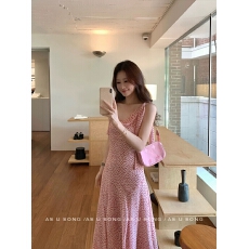 批发Hi美宋啊 Hi~夏天 法式两面穿荡领多片拼接大摆中长款<b class='q'>波点</b><b class='q'>连衣裙</b>