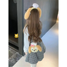 批发韩系灰色波点背带连衣裙女早秋季新款高级感千金风miu系套装短裙
