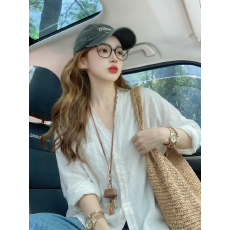 批发白色<b class='q'>蕾丝</b>轻薄防晒开衫长袖衬衫女春季小众减龄显瘦高级感上衣外套