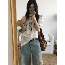 批发老钱风亚麻<b class='q'>衬衫</b><b class='q'>女</b>夏季<b class='q'>短袖</b>休闲独特超好看<b class='q'>衬衣</b>法式高级感棉麻上衣