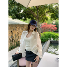 批发小海鸥白色防晒衬衫外套女夏季新款气质慵懒风法式宽松上衣
