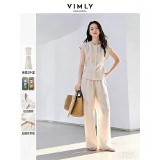 批发高级感老钱风<b class='q'>亚麻</b>套装女2026年夏季新款无袖上衣裤子两件套