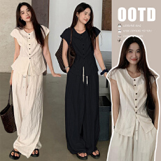 批发孕妇<b class='q'>春</b>夏新款高级感穿搭显瘦百搭两件套抽绳调节裤子老钱风穿搭